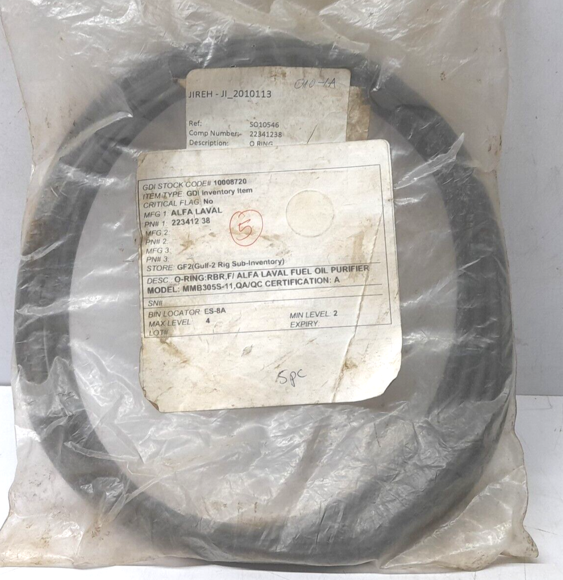 Alfa Laval 22341238 O-Ring 5PCs in Pack