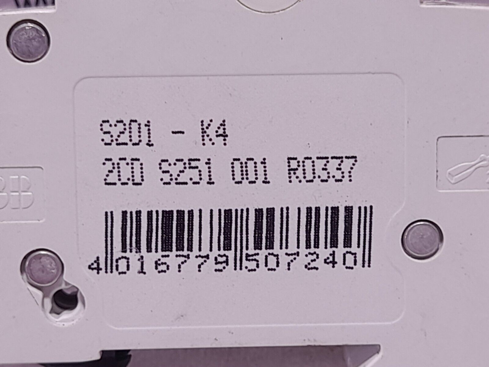 ABB S201-K10 (3PCs), S201-K6 (1PCs), S201-K4 (1PCs), Circuit Breaker - 5PCs/Lot