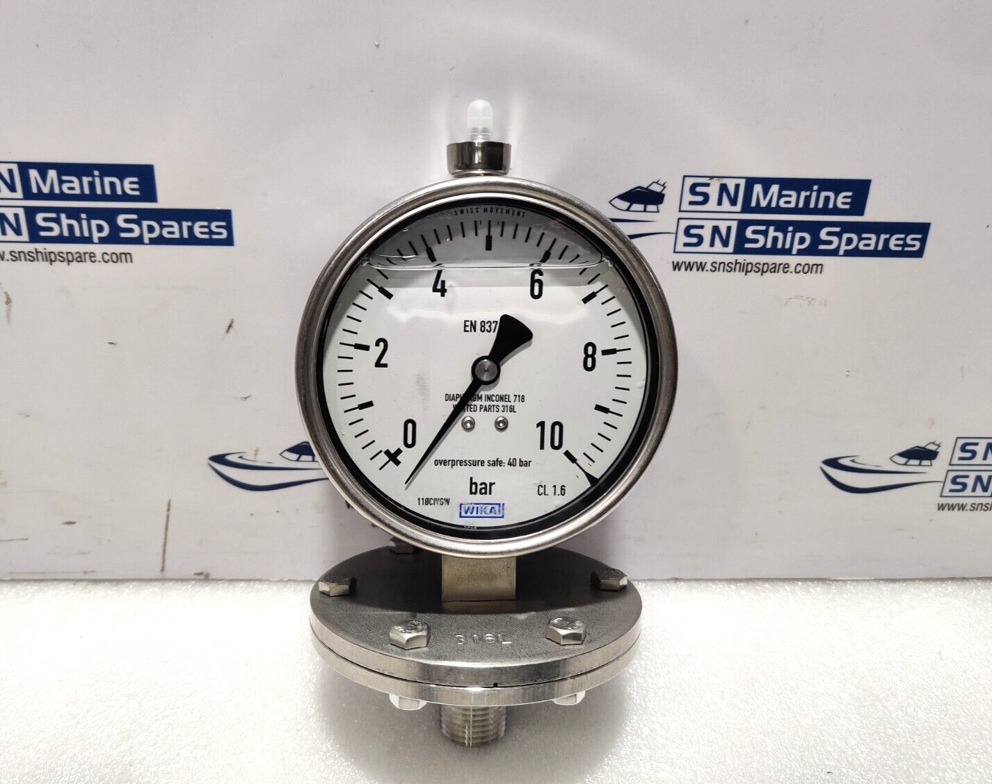 Wika 0-10Bar Pressure Gauge With Attached Assembly