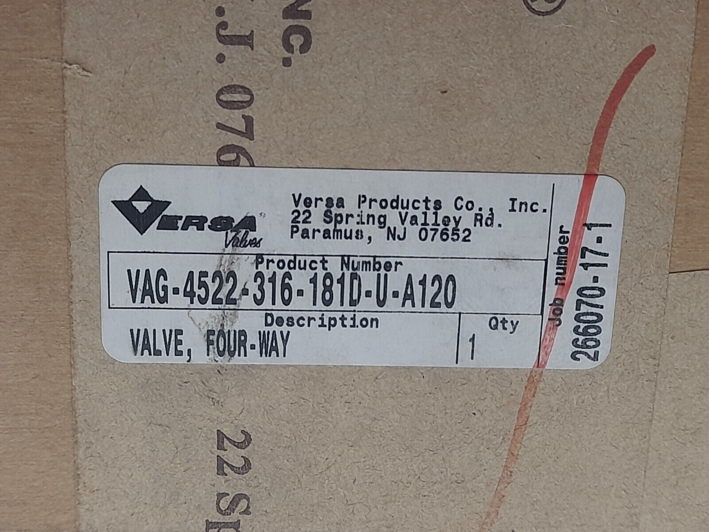 Versa VAG-4522-316-181D-U-A120 Four Way Solenoid Valve 110V5HZ 120V60Hz 6W