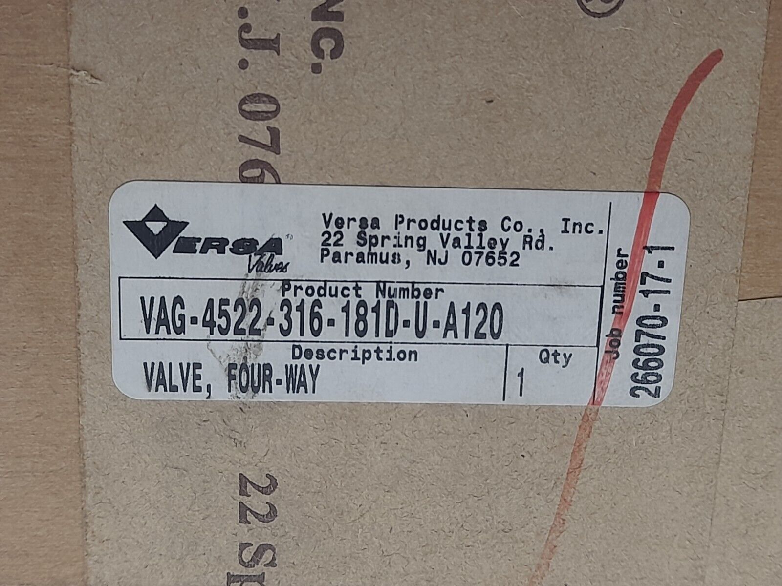 Versa VAG-4522-316-181D-U-A120 Four Way Solenoid Valve 110V5HZ 120V60Hz 6W