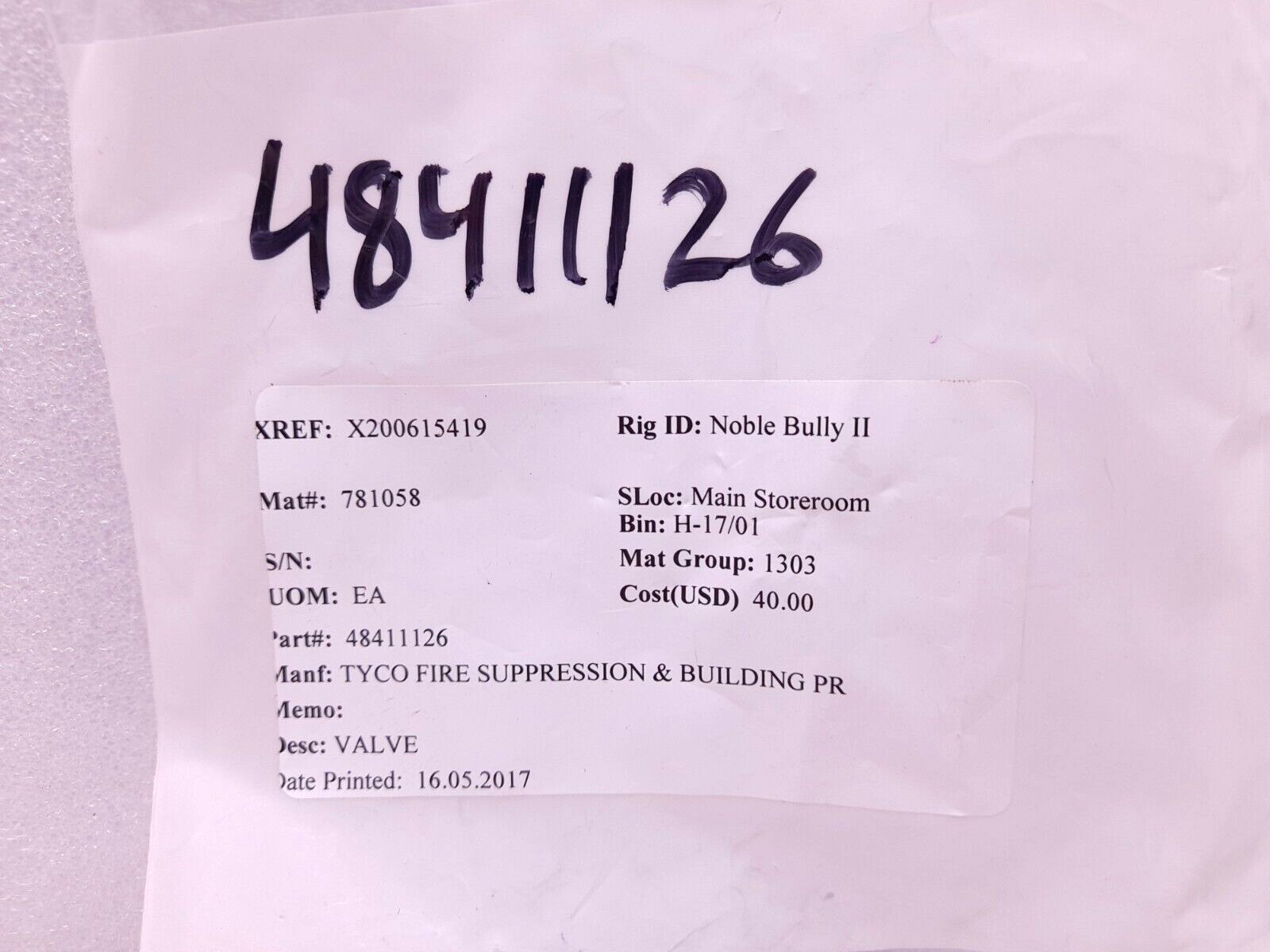 Tyco 484111626 Ball Valve 1000 WOG