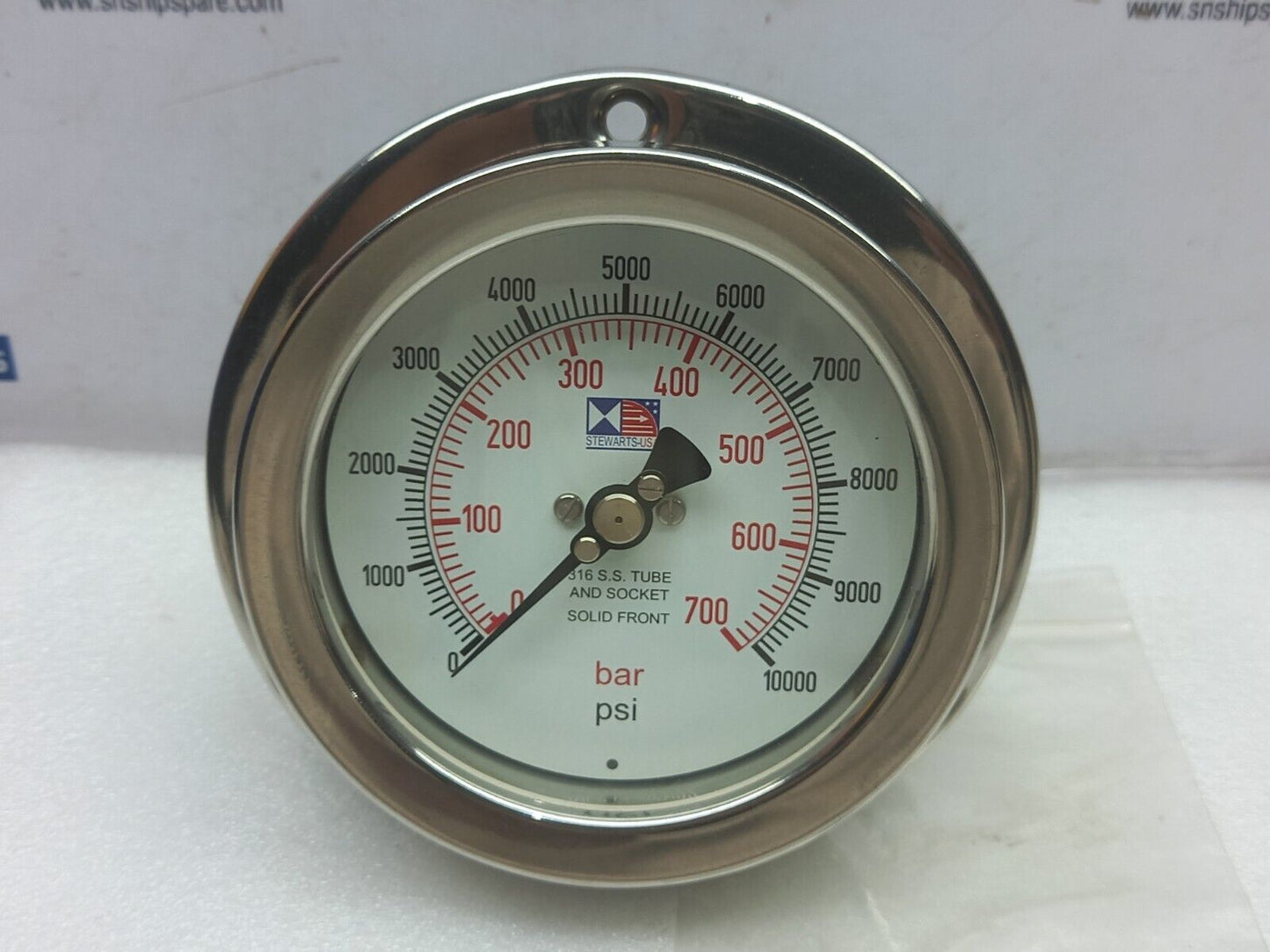 Stewarts 0-700 Bar 0-10000 PSI Outlet Pressure Gauge Buxton P11533-100