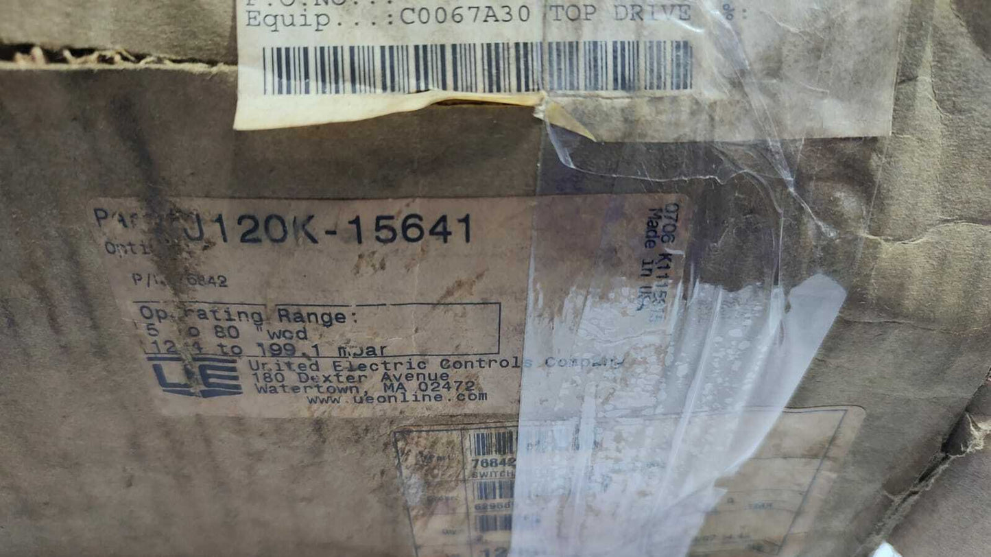 United Electric UE J120K-15641 76842 Pressure Switch 12.4 To 189.1 MBAR