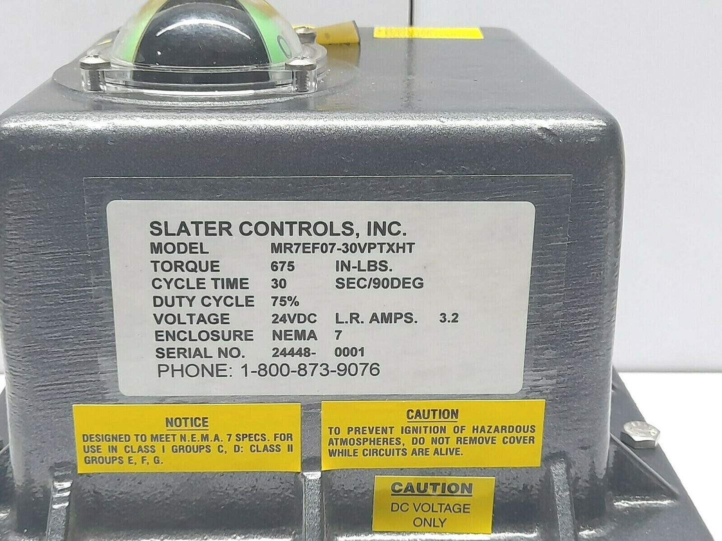 Slater Controls MR7EF07-30VPTXHT Electric Valve Actuator