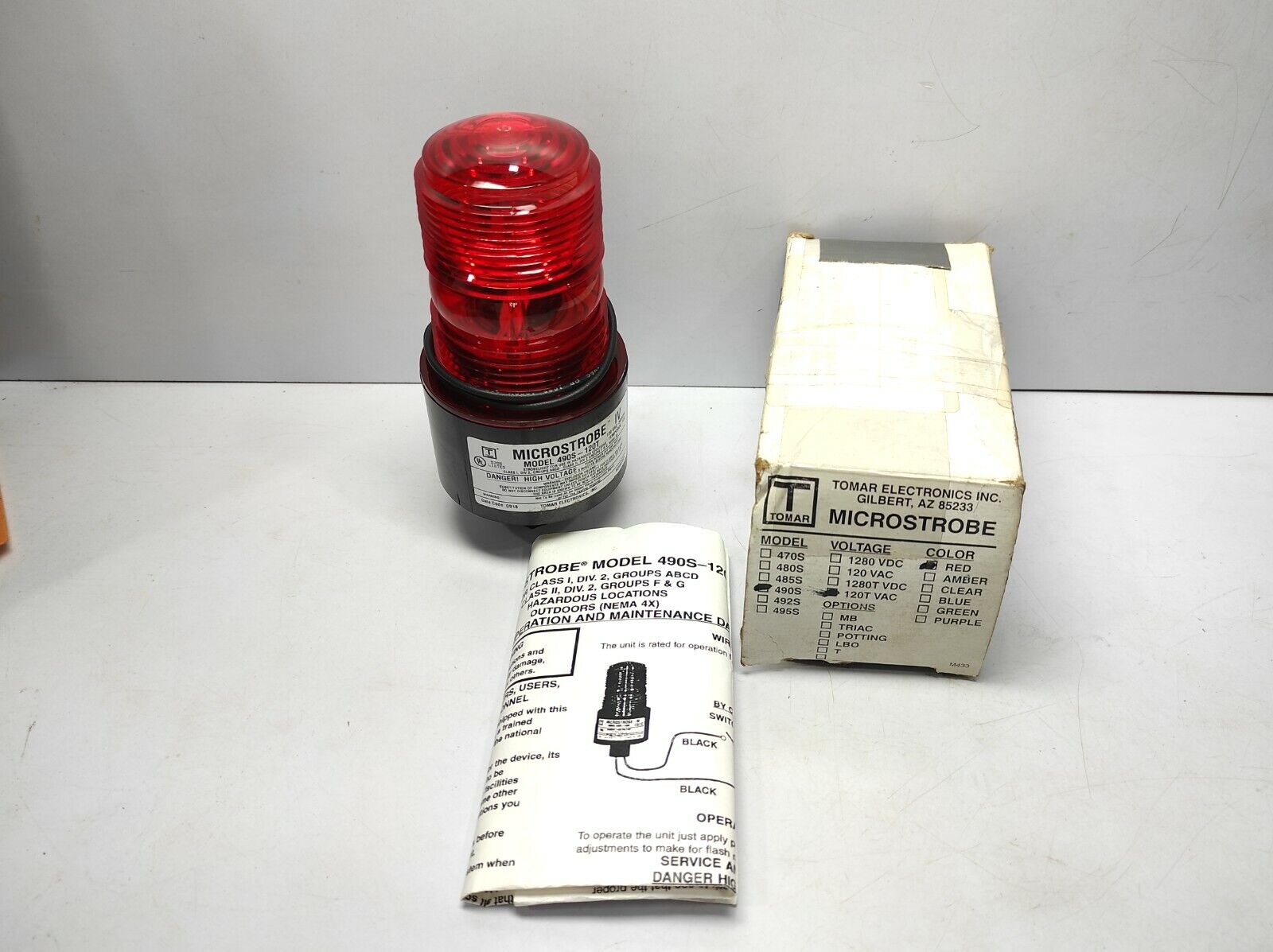 Tomar 490S Microstrobe IV 490S-120T 120VAC 50/60Hz Tempcode T2C COLOUR-RED