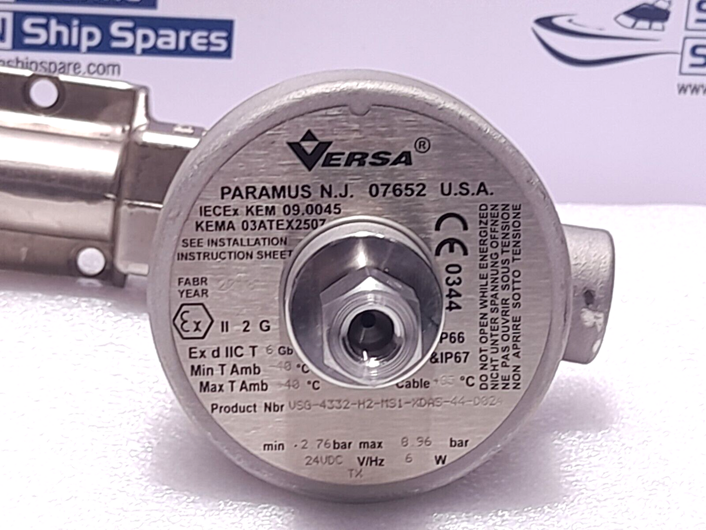 Versa VSG-4332-H2-MS1-XDAS-44-D024 4-Way Brass Valve 24VDC 6W NOV 30152557-1Y04C