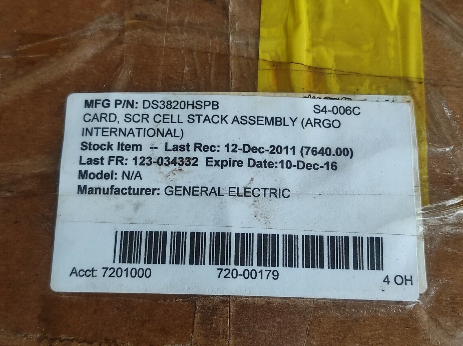 General Electric DS3820HSPB SCR Cell Stack Assembly