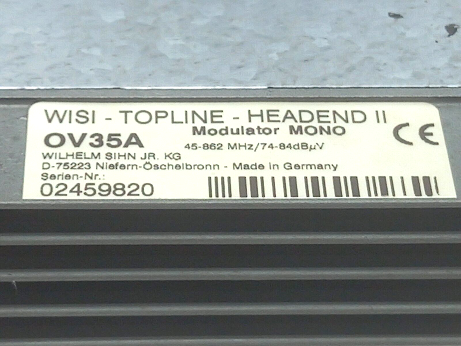 Wisi OV35A Topline – Headend II Modulator Mono 45-862 MHz / 74-84dbuV