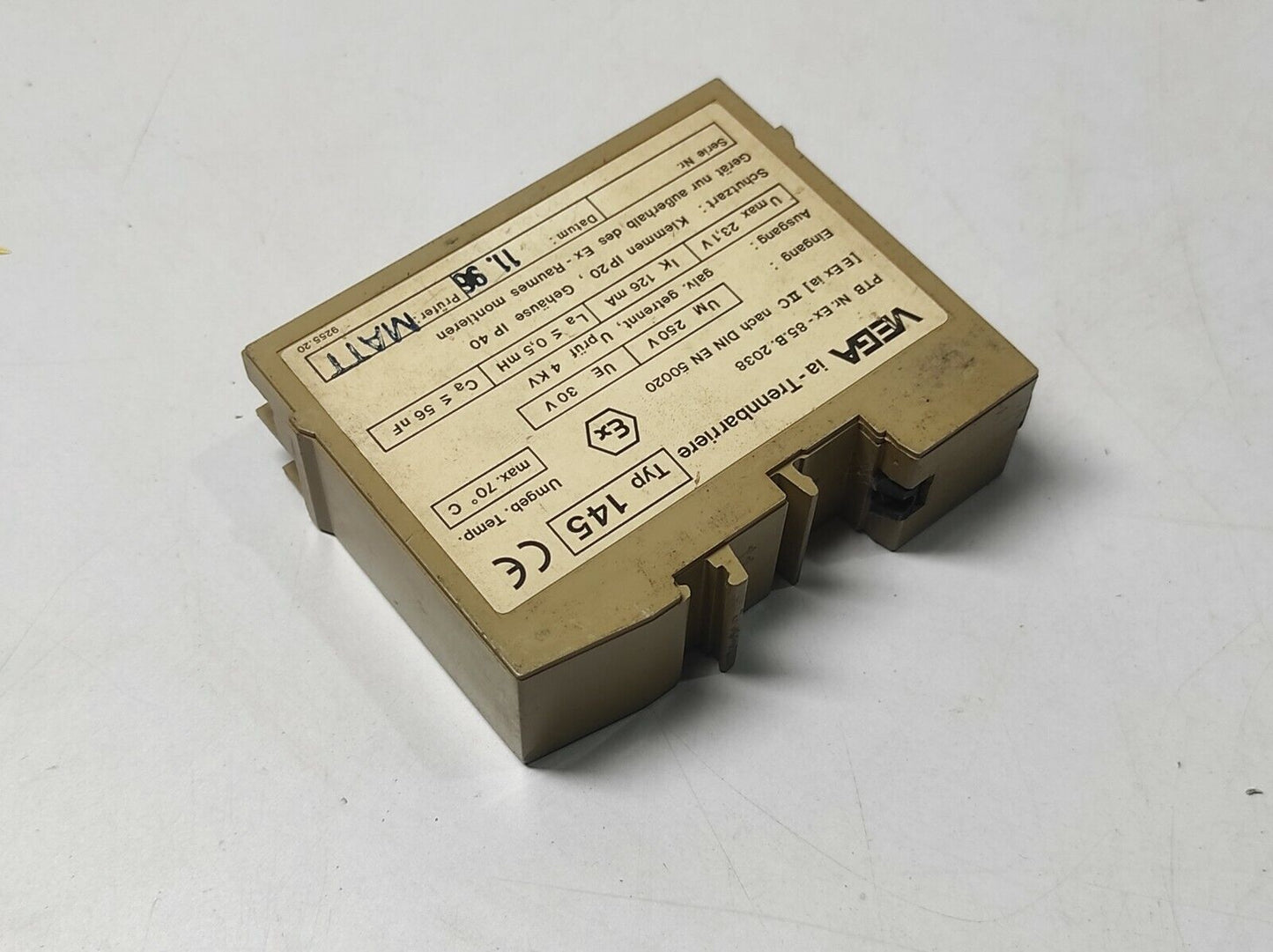 Vega Type 145 ia Safety Barrier PTB Nr. Ex-85.B.2038