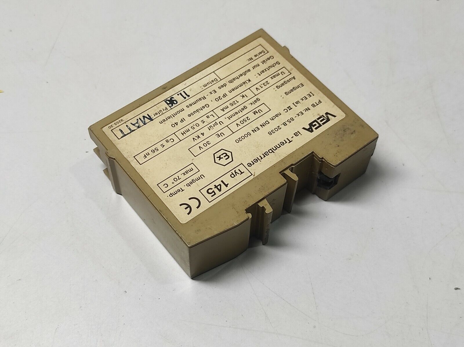 Vega Type 145 ia Safety Barrier PTB Nr. Ex-85.B.2038