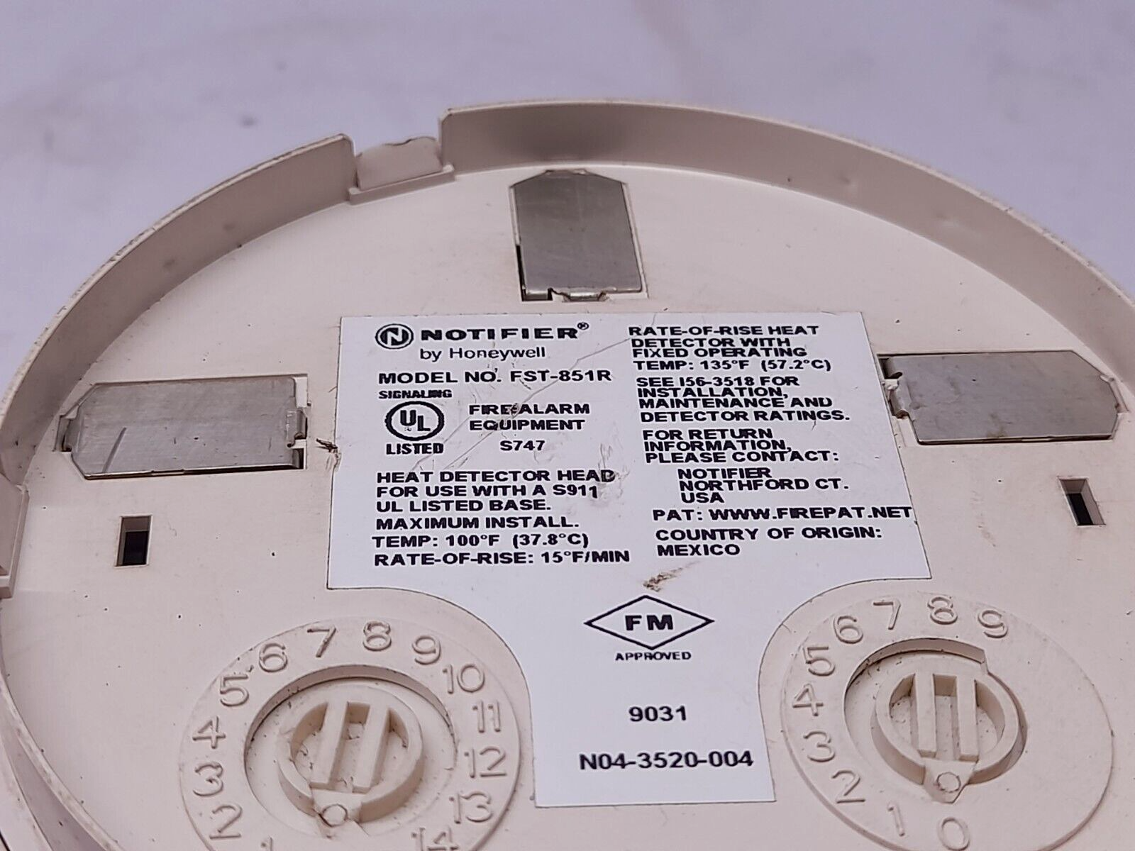 Honeywell Notifier FST-851R Heat Detector Head