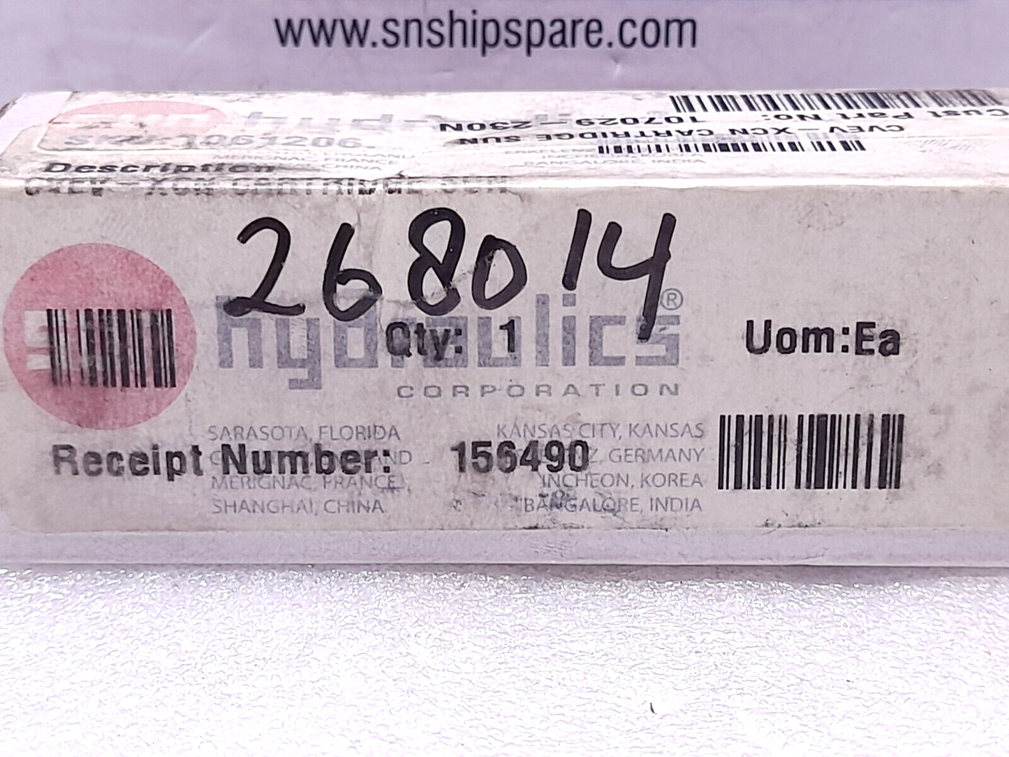 Sun Hydraulics CVEV-XCN Cartridge Pilot Check Valve