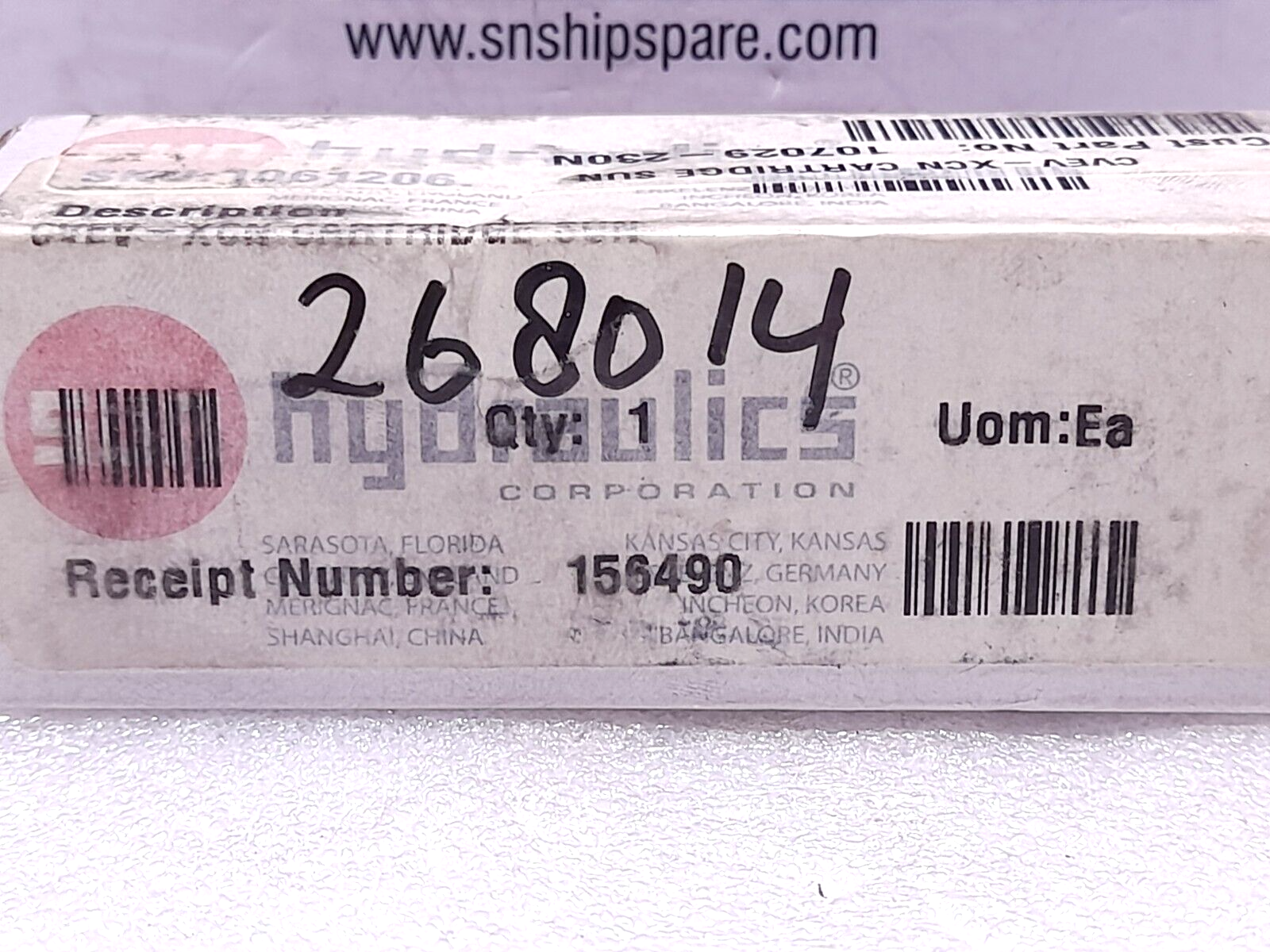 Sun Hydraulics CVEV-XCN Cartridge Pilot Check Valve