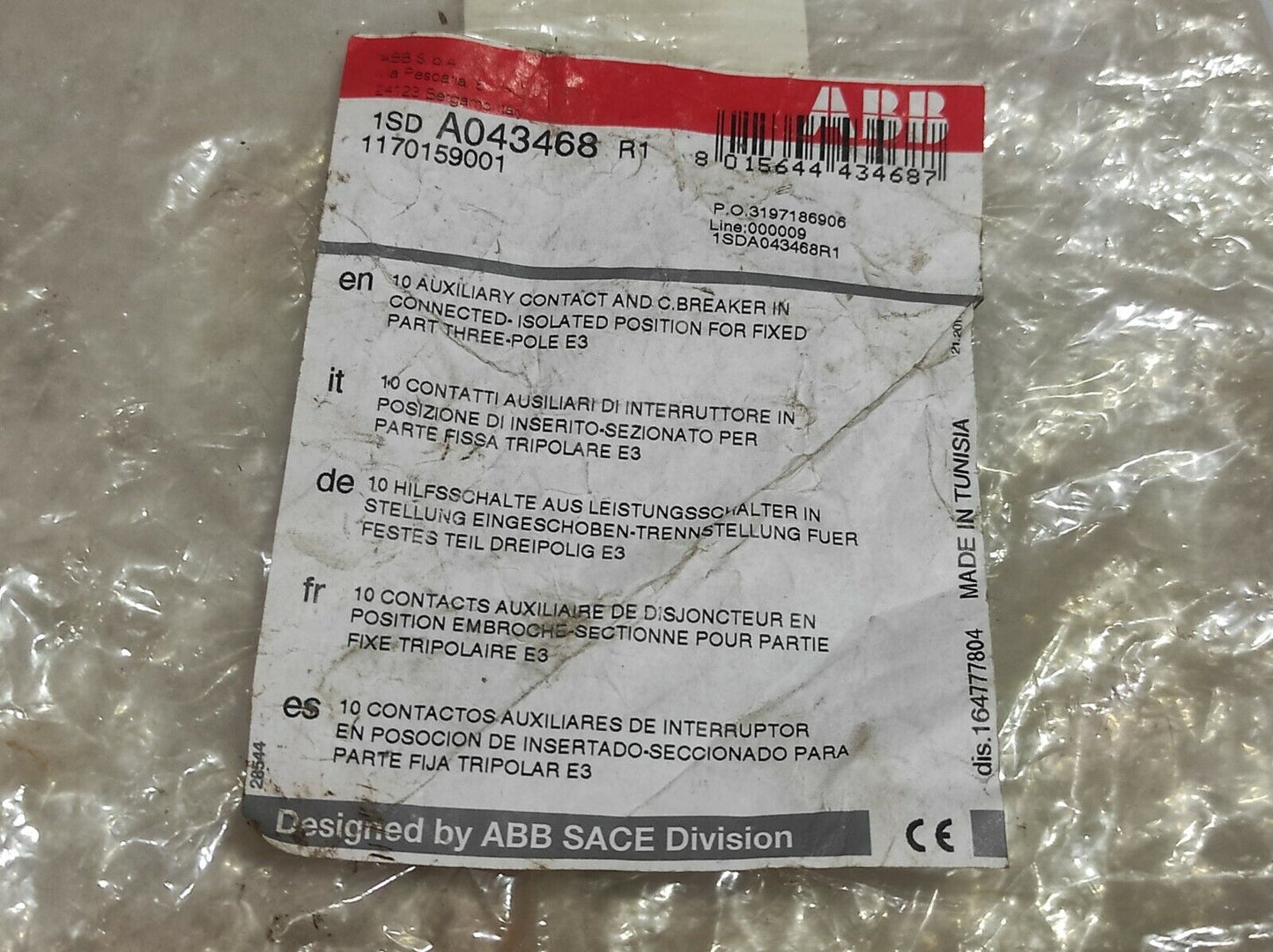 ABB Sace 1SD A043468 R1 10 INS/EXT Conts For Emax Fixed Part 1SDA0434681 (1)