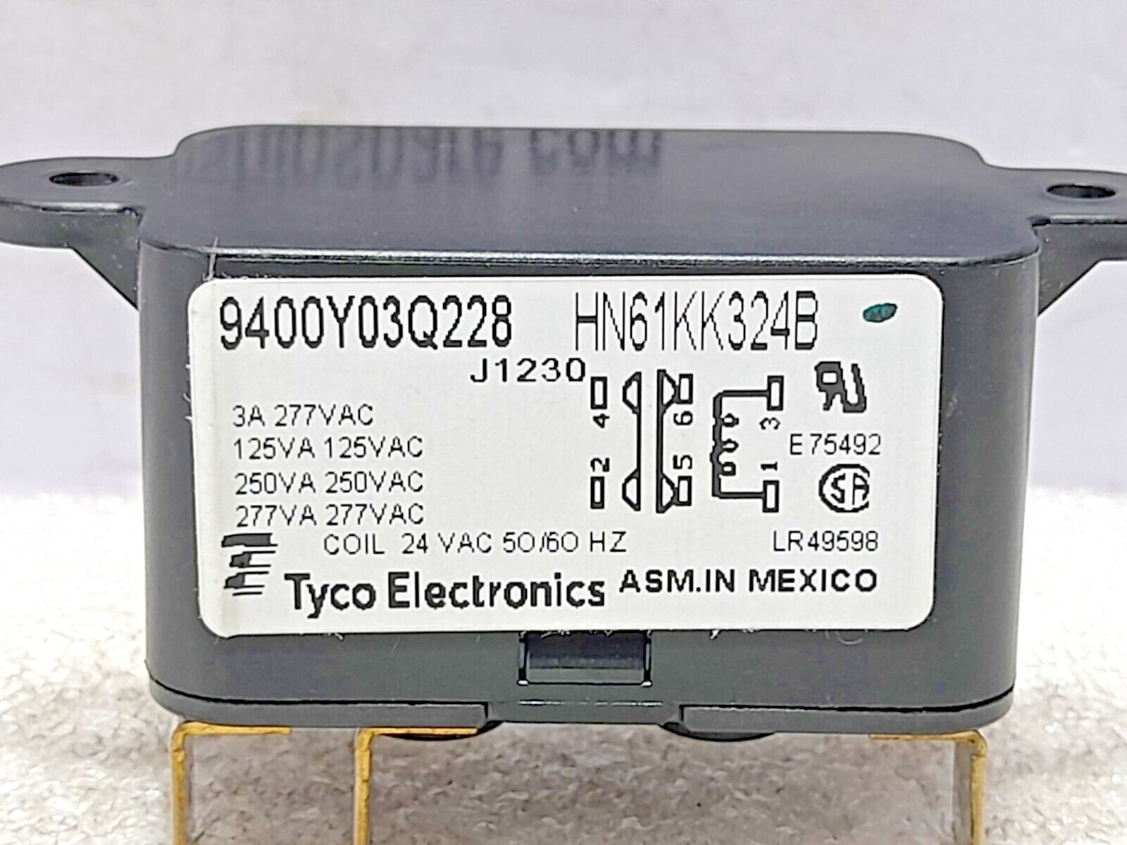 Tyco Electric HN61KK324B Pilot Duty Relay 9400Y03Q228 Coil 24VAC 50/60Hz