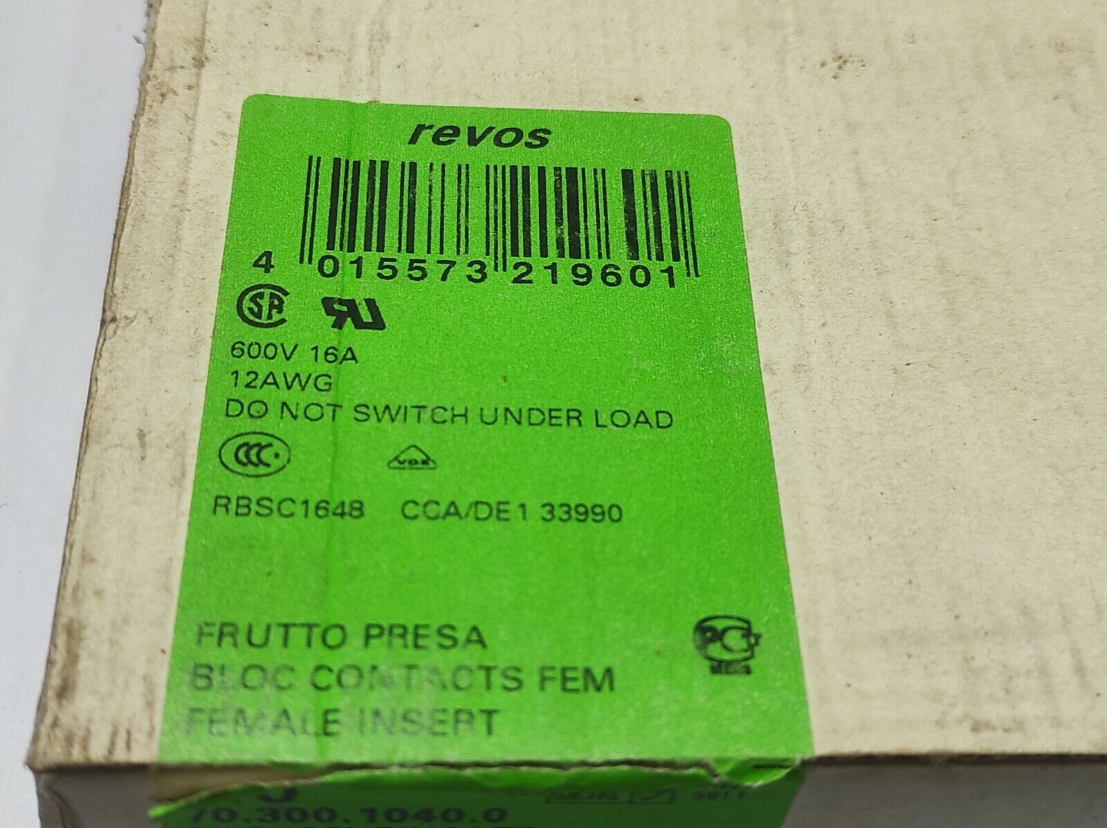 Wieland 70.300.1040.0 Socket Insert 500V 16A 600V Bas Bus 10 2.5 50 / 10-PCSLOT 