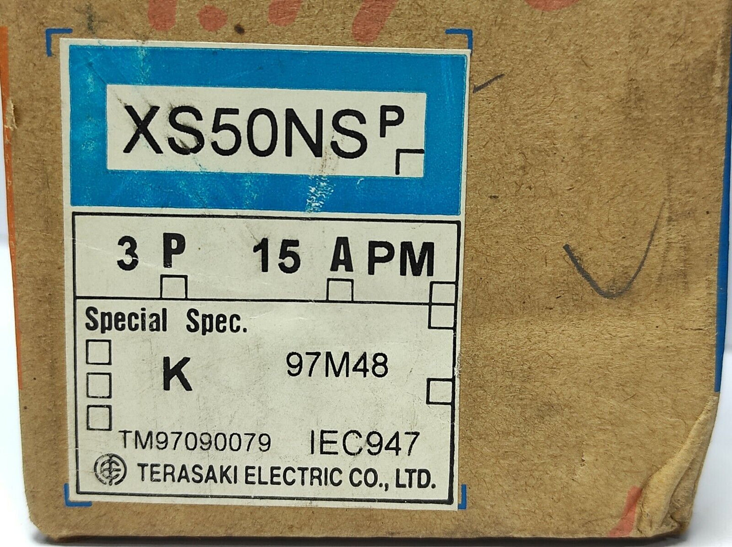 Terasaki XS50NSp TemBreak Ciruit Breaker 3P 15A PM Special Spec. K / XS50NS