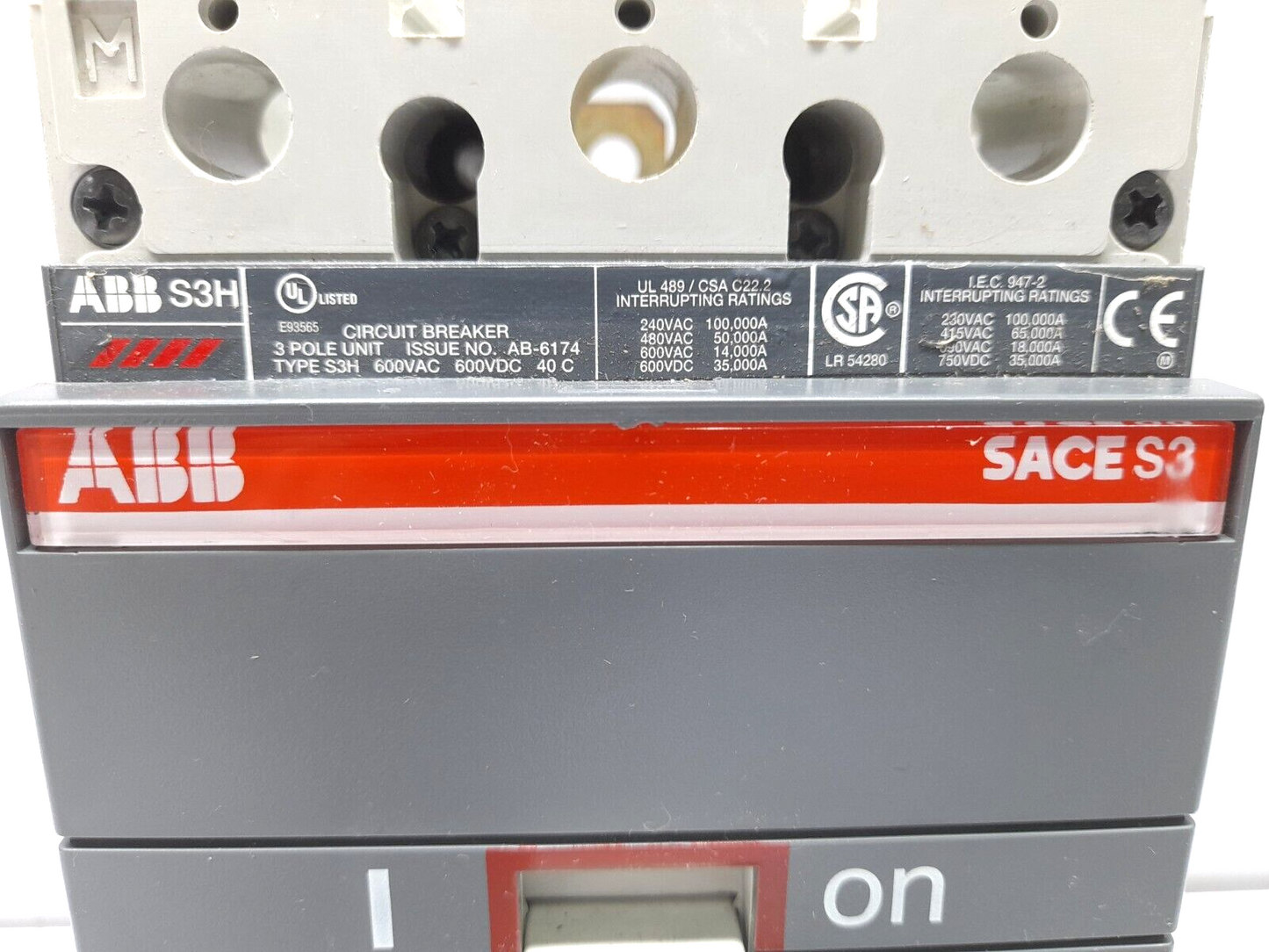 ABB SACE S3 S3H050TW Circuit Breaker S3H 50A BKR S3H 50A 3P
