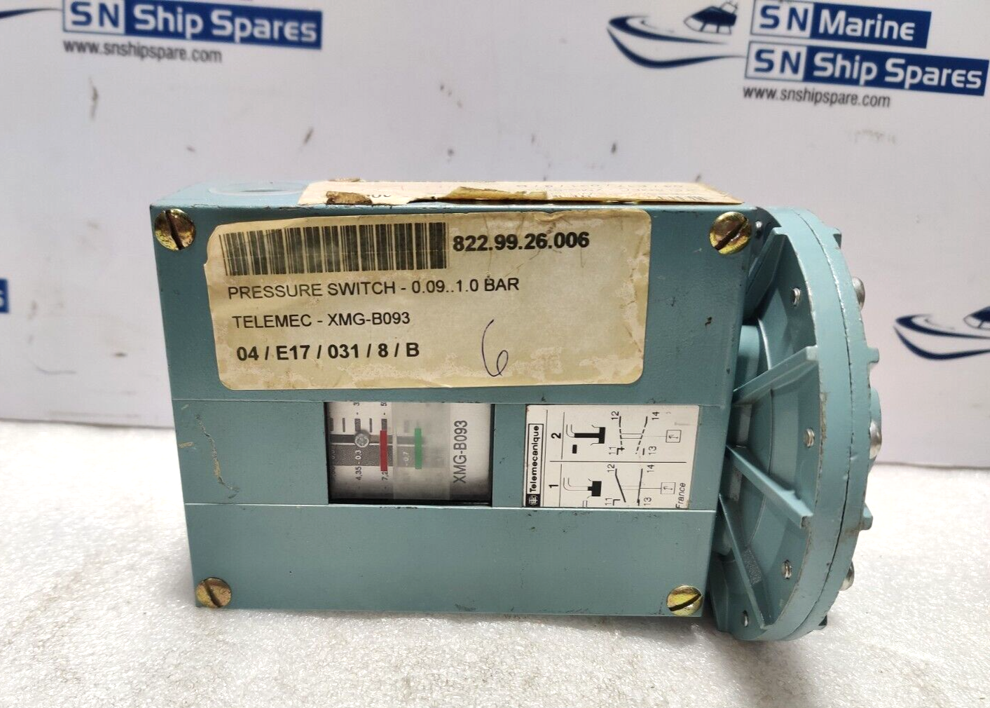 Telemecanique XMG-B093 Pressure Switch 0.09 To 1.0Bar
