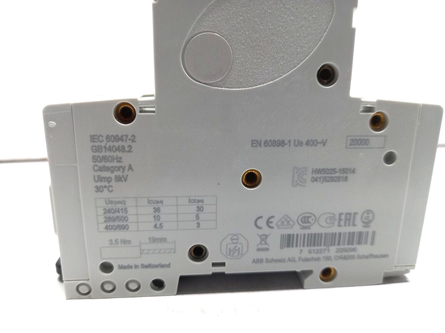 ABB 2CCS893001R0801 High Performance MCB S803N-D80 RS 435324 240/415V~ 36kA