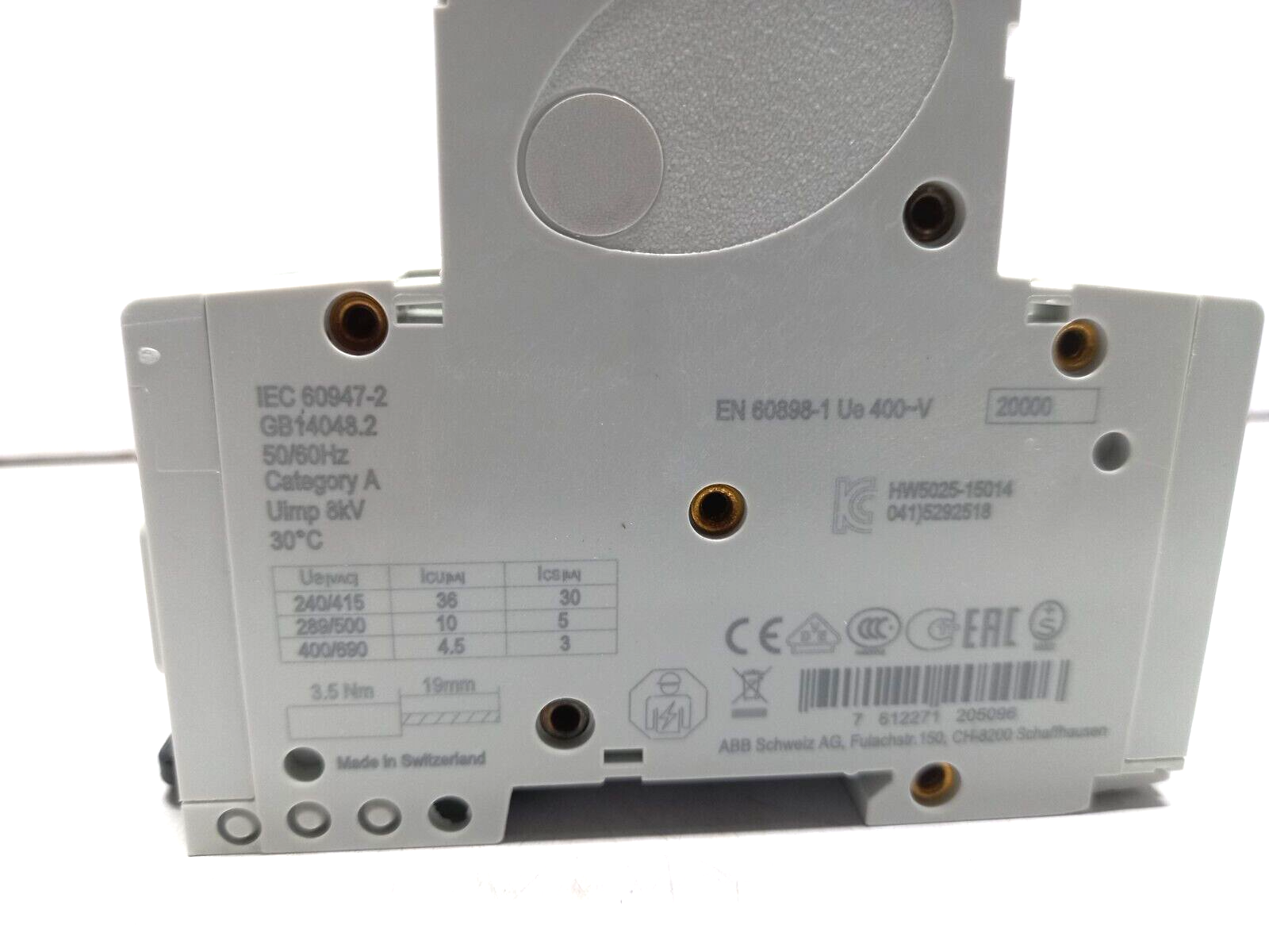 ABB 2CCS893001R0801 High Performance MCB S803N-D80 RS 435324 240/415V~ 36kA