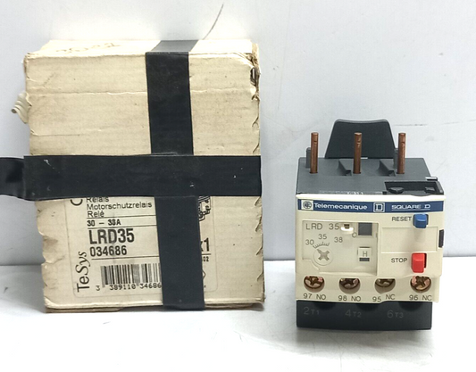 Telemecanique Square D LRD 35 Overload Relay 30-38A Ui 690V Uimp 6kV LRD35
