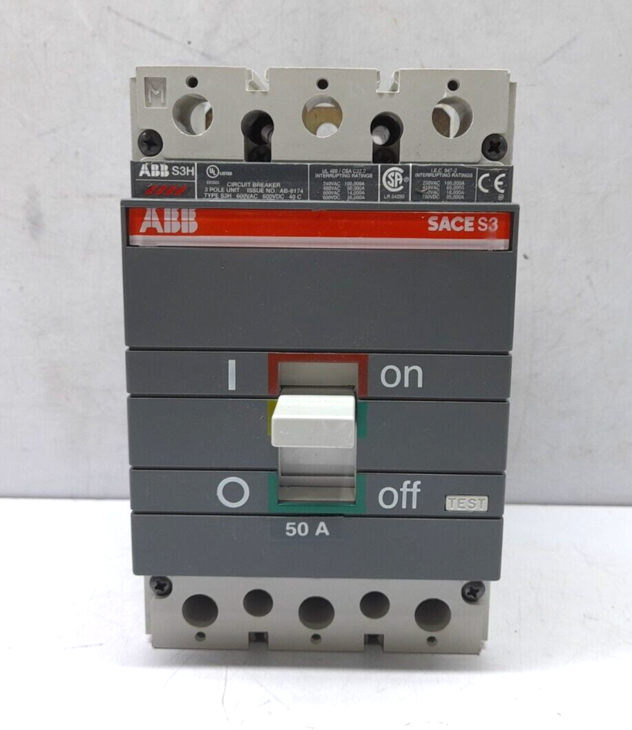 ABB SACE S3 S3H050TW Circuit Breaker S3H 50A BKR S3H 50A 3P