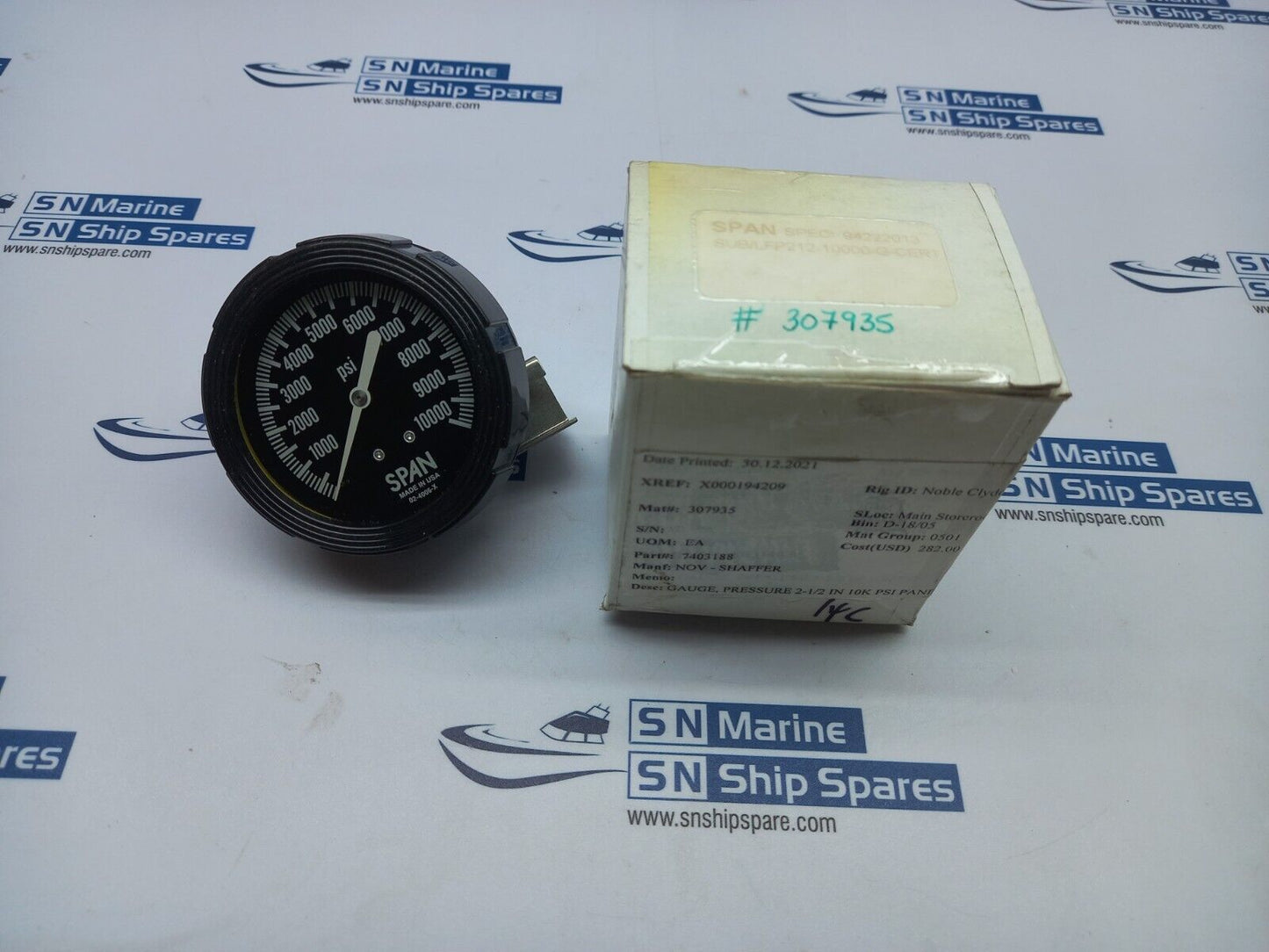 Span 02-4006-X Pressure Gauge 2-1/2 10K Psi Panel NOV 7403188