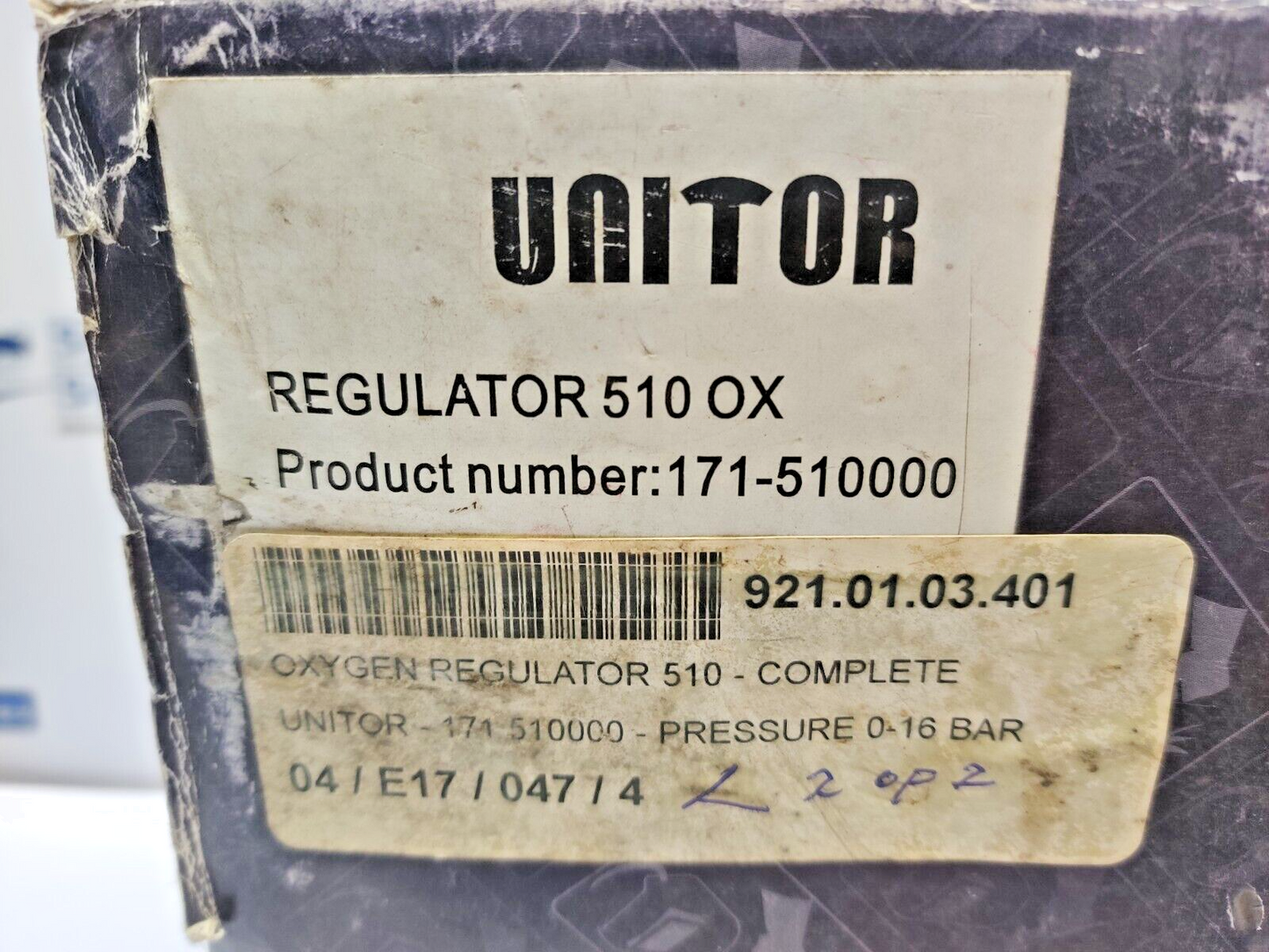 UNITOR 171-510000 510 OX Oxygen Regulator 200bar 10bar