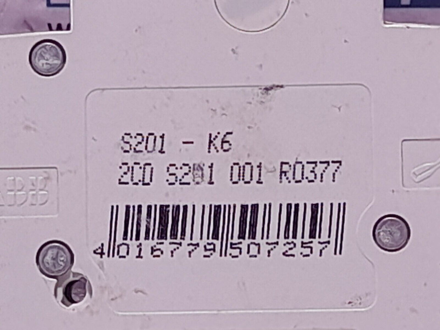 ABB S201-K10 (3PCs), S201-K6 (1PCs), S201-K4 (1PCs), Circuit Breaker - 5PCs/Lot