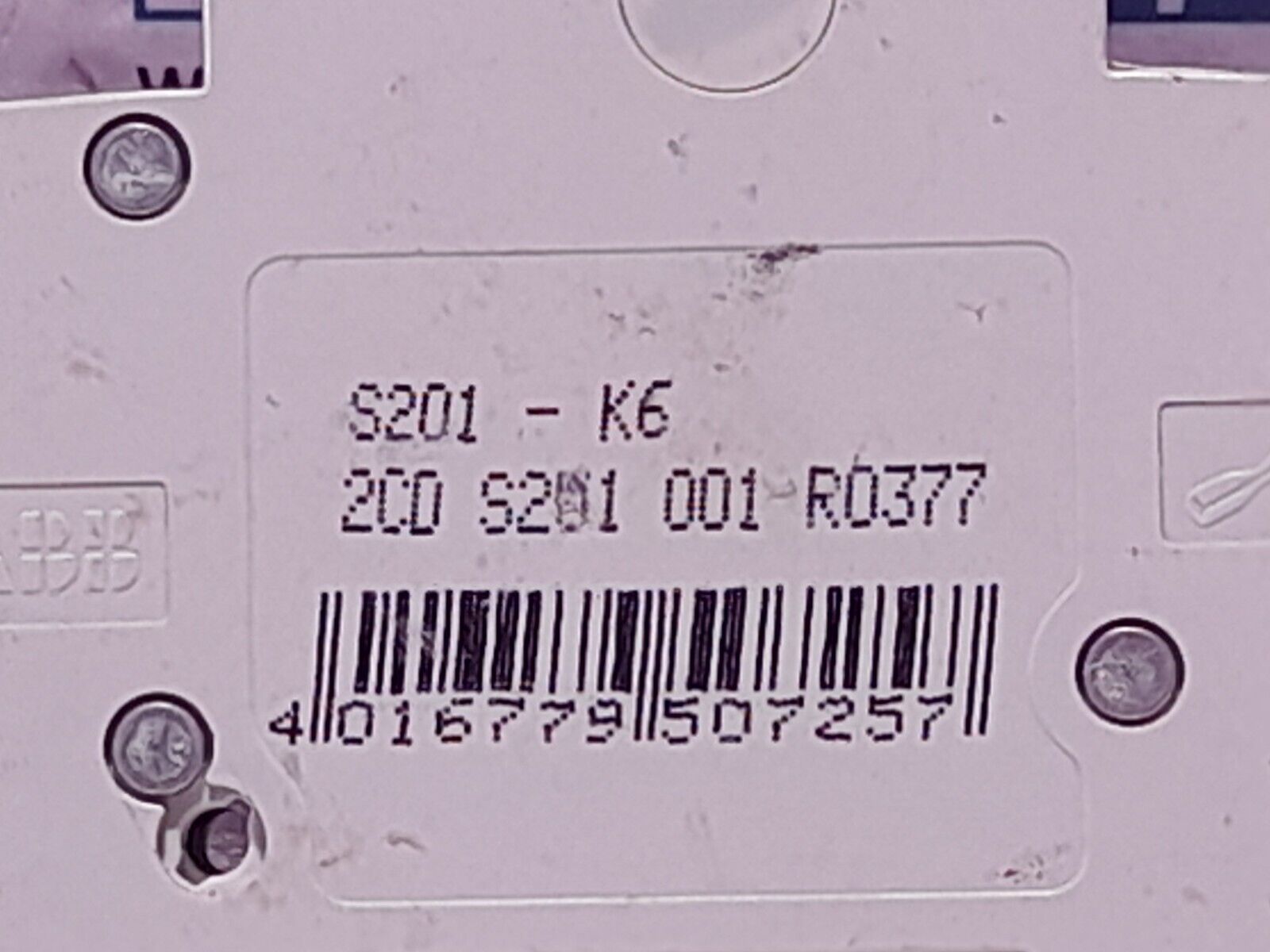 ABB S201-K10 (3PCs), S201-K6 (1PCs), S201-K4 (1PCs), Circuit Breaker - 5PCs/Lot
