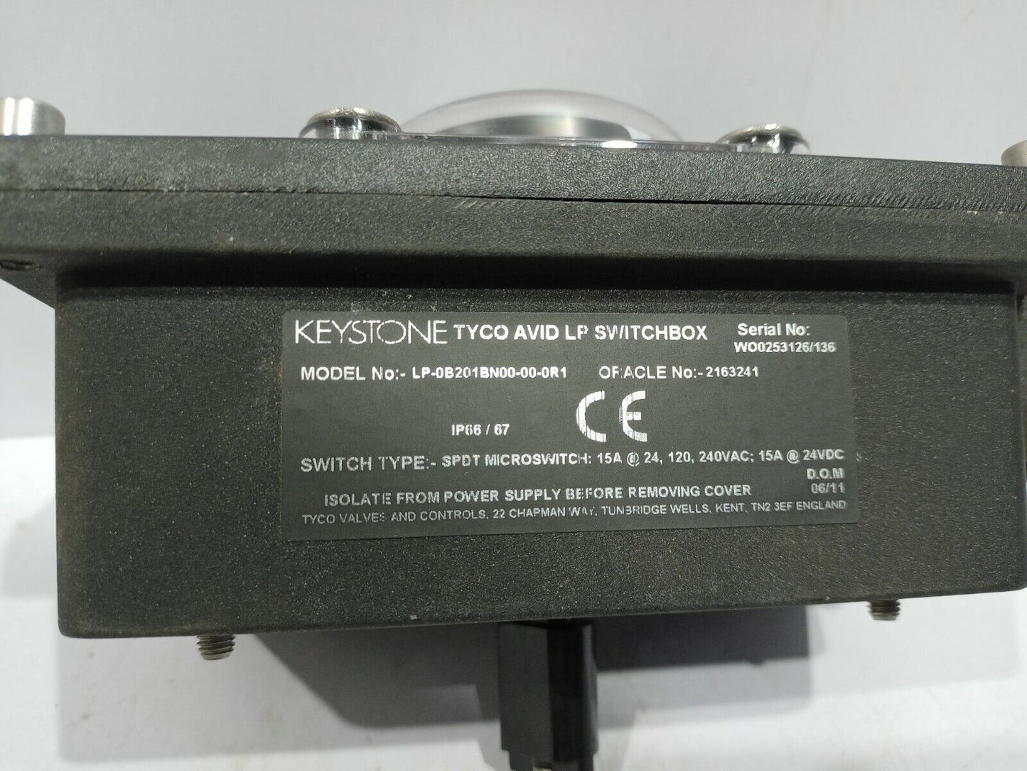 Tyco 2163241 Keystone LP-0B201BN00-00-0R1 Valve Position Monitor