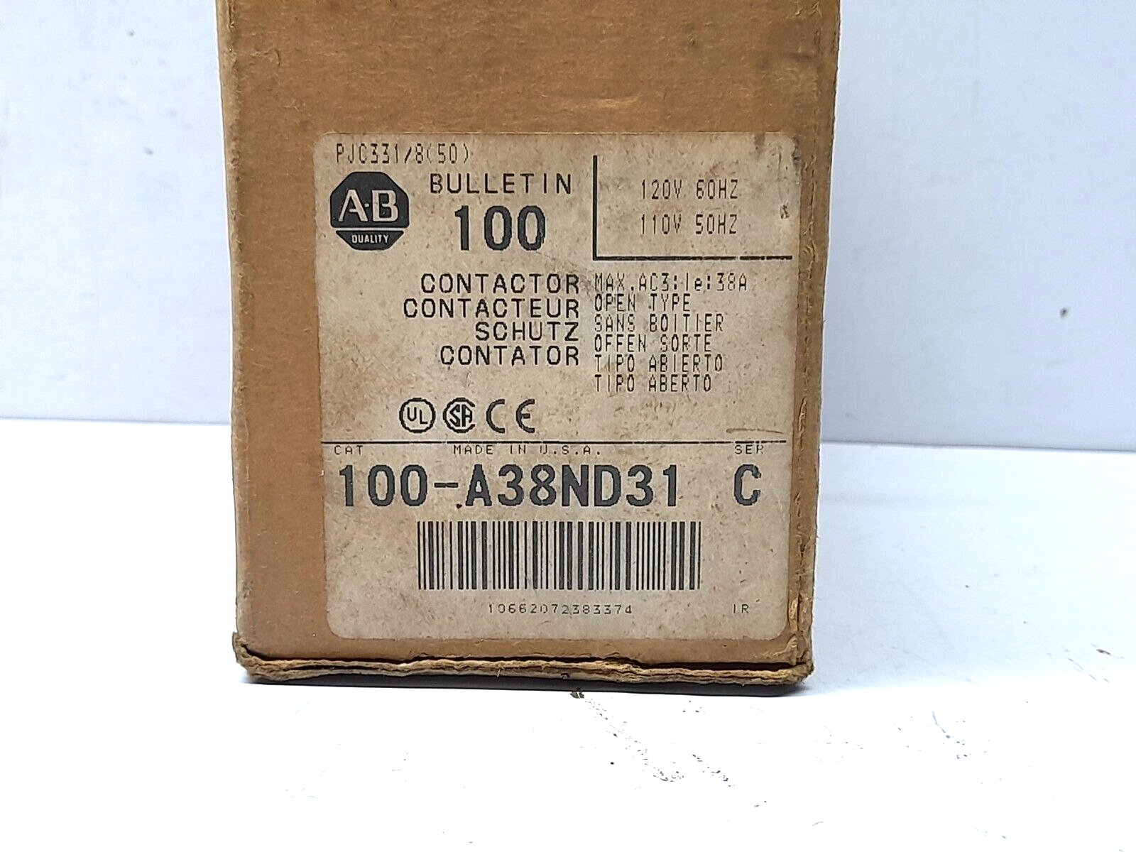 Allen Bradley 100-A38ND31 Ser C Contactor 110V50Hz 120V60Hz A38 195-GAO1 Ser A