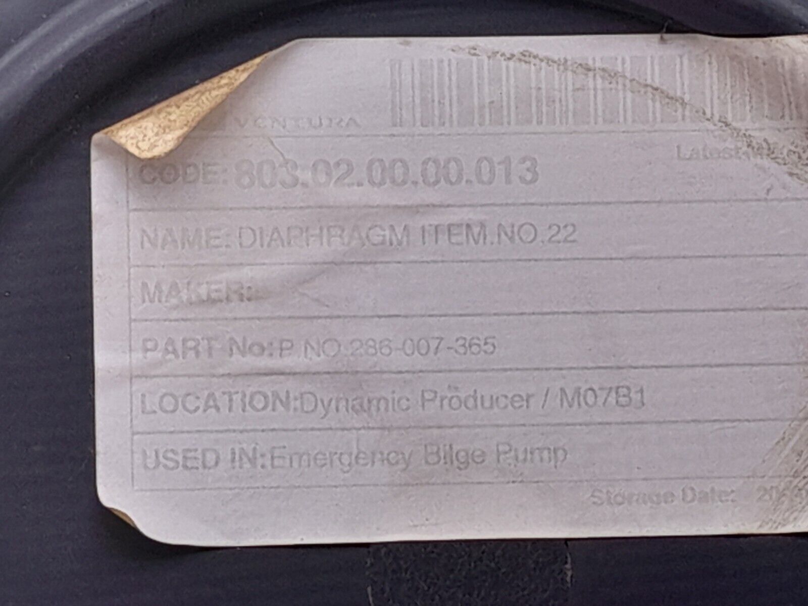 The Warren Rupp 286-007-365 Diaphragm 286007365 For Bilge Pump