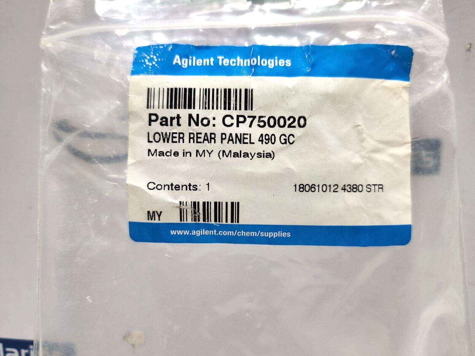 Agilent Technologies CP750020 Lower Rear Panel 490 GC
