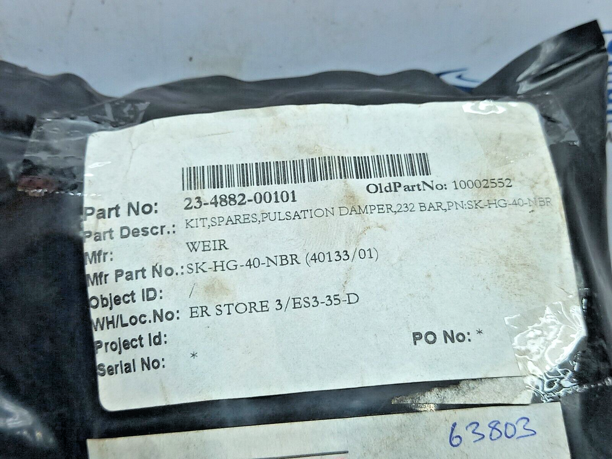 Flowguard SK-HG-40-NBR Pulsation Damper Spare Parts Kits 232Bar 23-488 ...