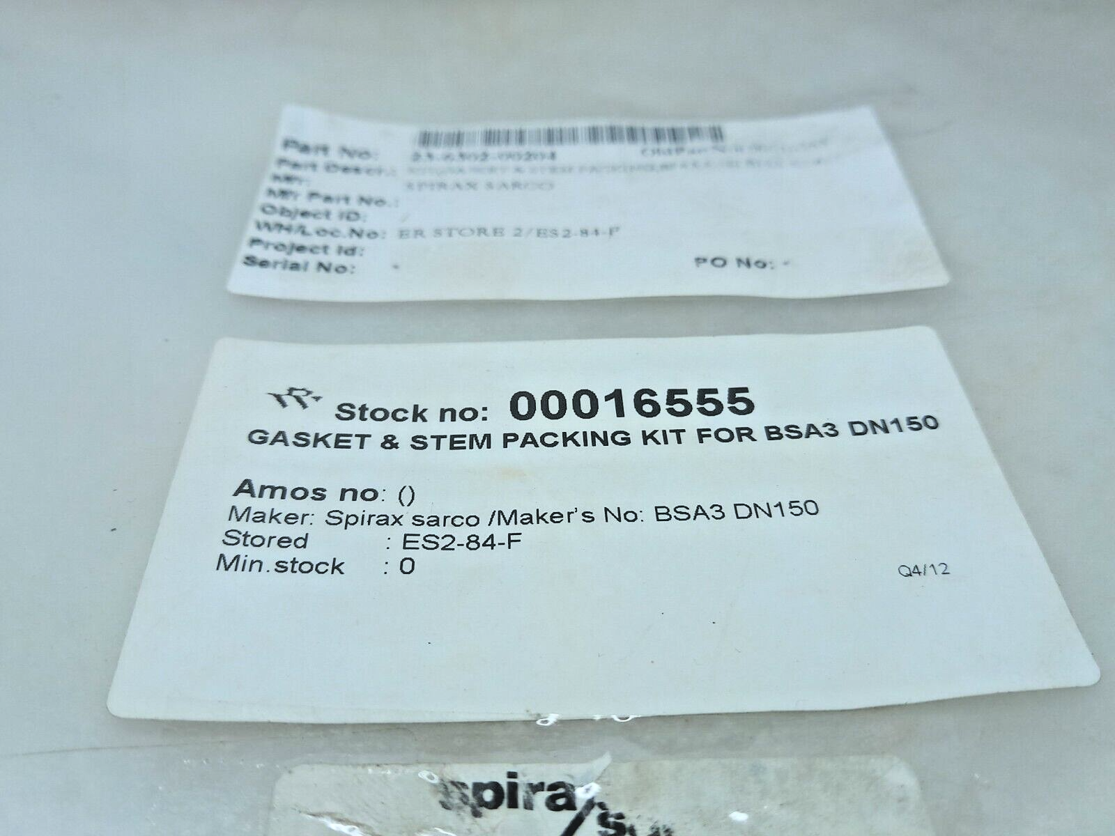 Spirax Sarco Gasket Kit 150MM BSA3 Valve 1/2/3 DN150