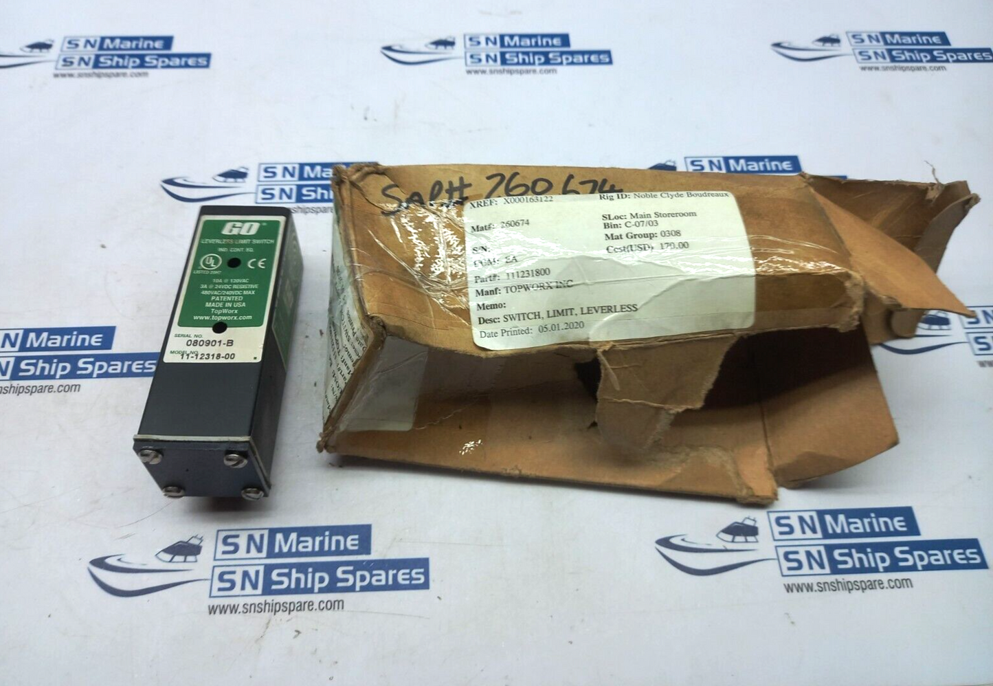 Topworx 111231800 Lever-Less Limit Switch 10A 120Vac 480Vac 240Vdc