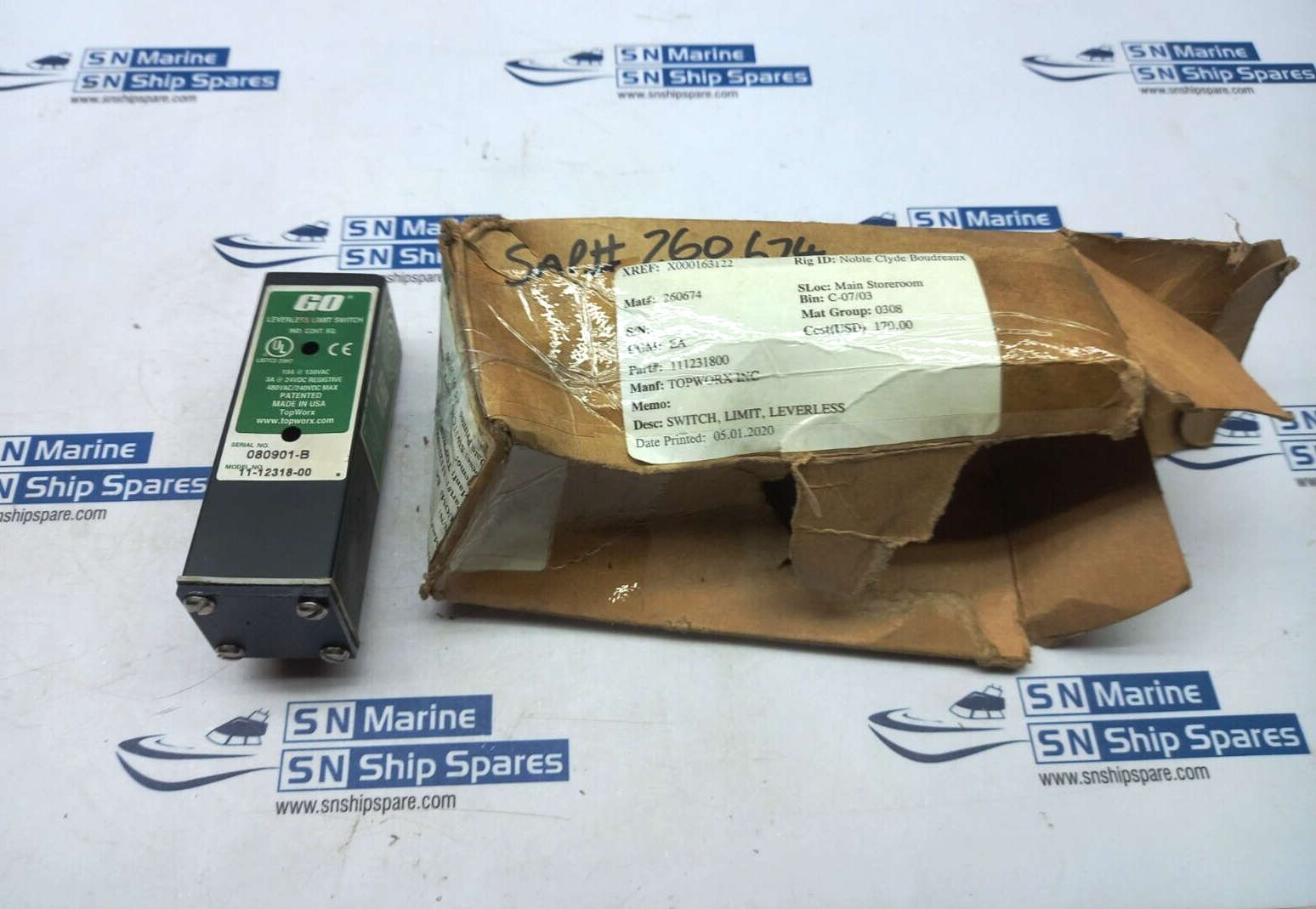 Topworx 111231800 Lever-Less Limit Switch 10A 120Vac 480Vac 240Vdc