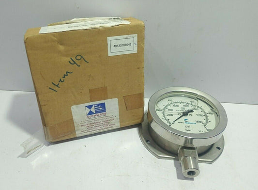 Stewarts SBG-634GF-DIN-100-¼IN AE-100.0 Pressure Gauge 100MM Dial 0-100KPA