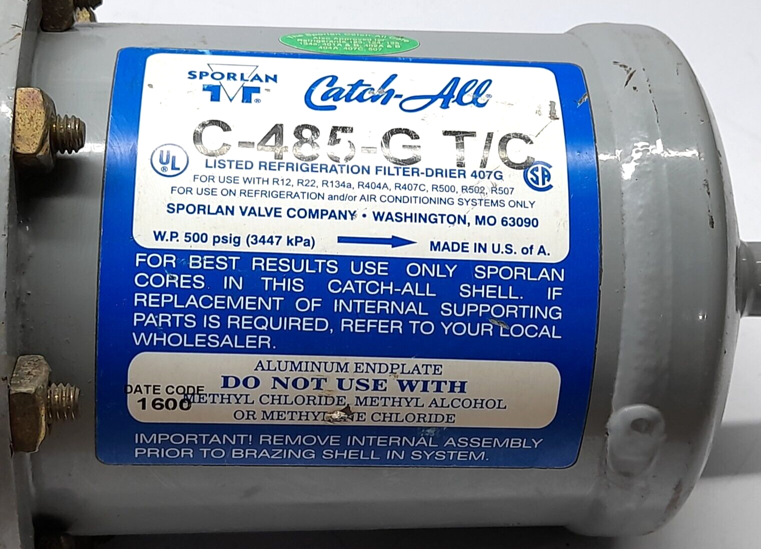 Sporlan C-485-G Refrigeration Filter Drier 407G