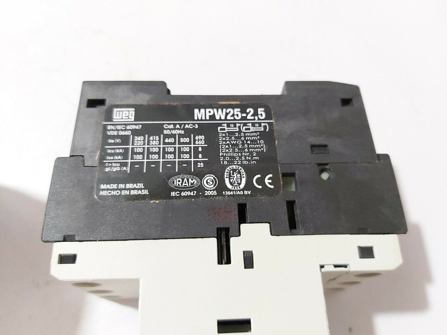 WEG MPW25-3-D025 MOTOR CIRCUIT BREAKER 