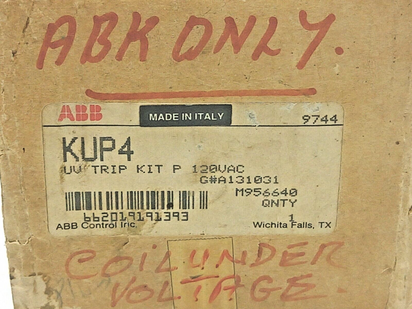 ABB KUP4 UV Trip Kit P 120VAC G#A131031