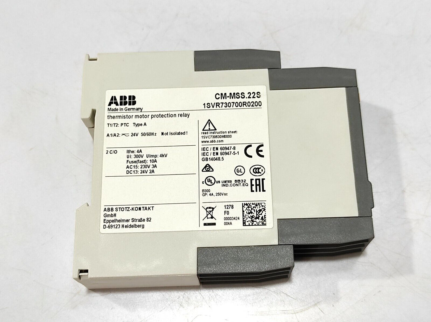 ABB CM-MSS.22S THERMISTOR MOTOR PROTECTION RELAY 