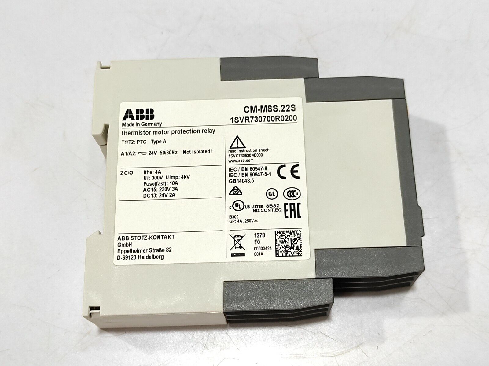 ABB CM-MSS.22S THERMISTOR MOTOR PROTECTION RELAY 