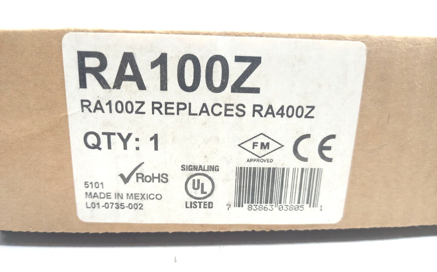 System Sensor RA100Z 5CGZ3 Remote Annunciator Signalling Device
