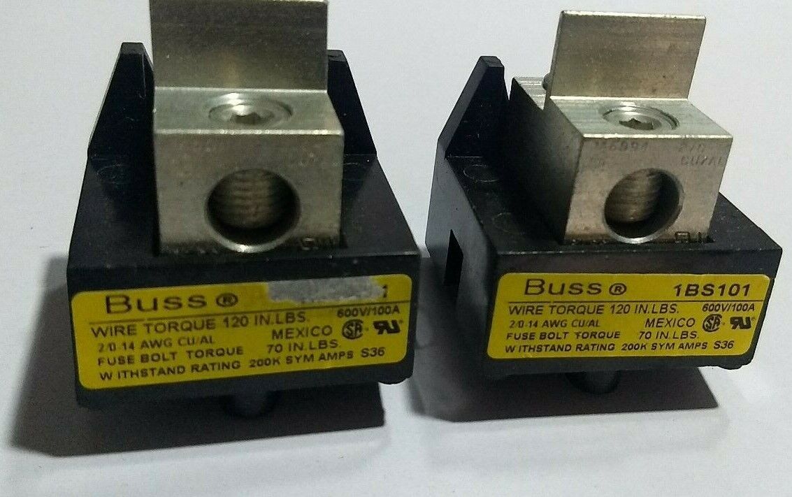 Buss Fuse Pair - 1BS101 Wire Torque 120 IN.LBS 600V/100A Mexico
