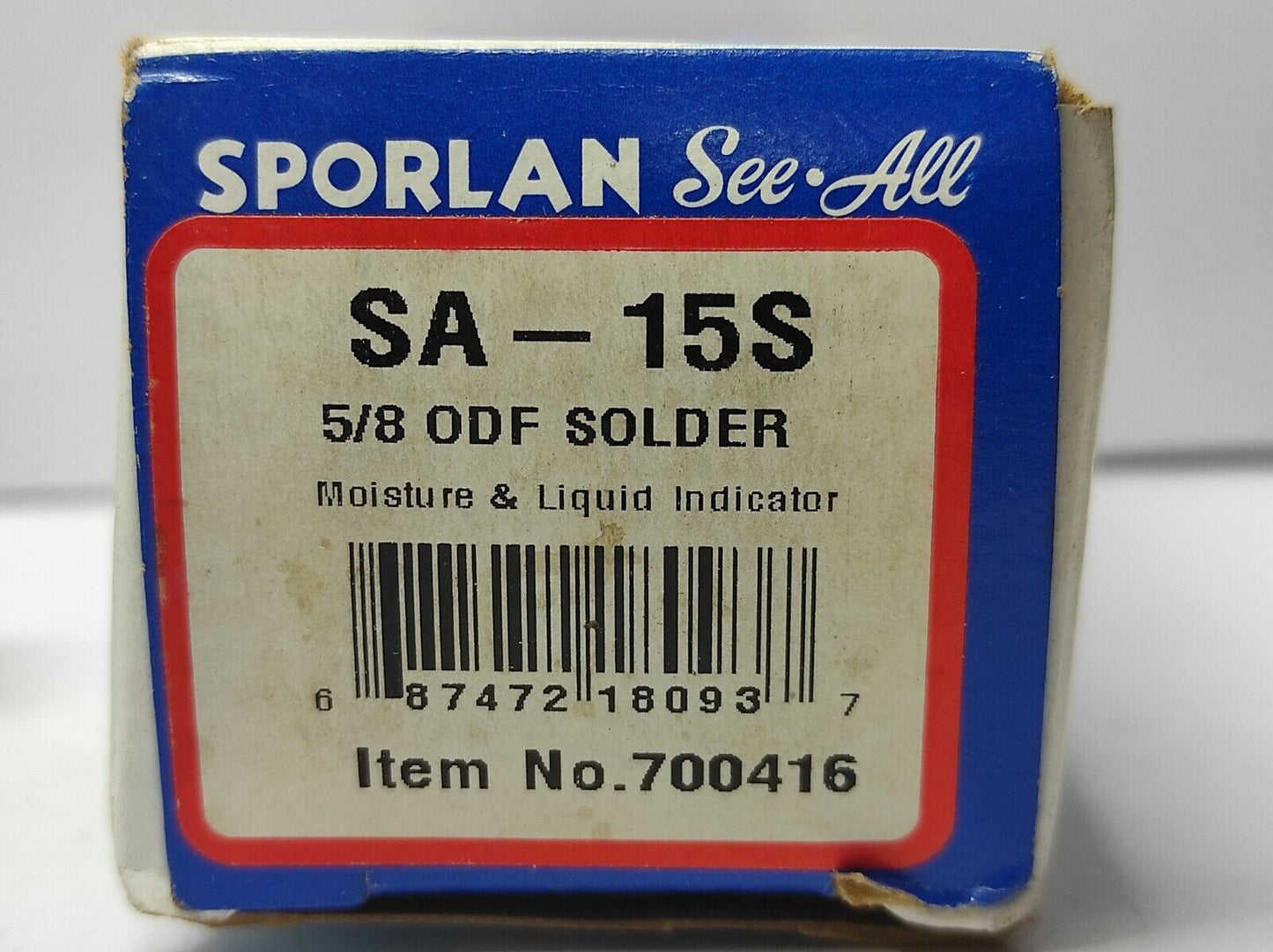 Sporlan See-All SA-15S Moisture & Liquid Indicator 5/8 ODF Solder M.R.P.650psig