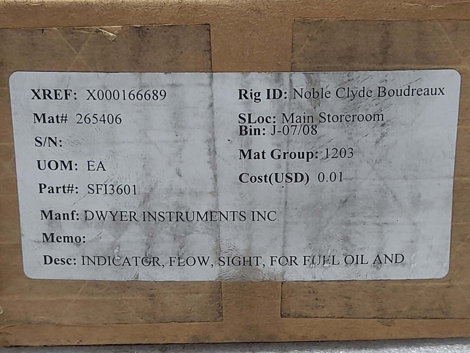 W E Anderson 360 Midwest Sight Flow Indicator Size 1” SFI-360-1 Dwyer SFI3601